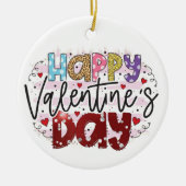 Modern Happy Valentine Day Keramisch Ornament (Voorkant)