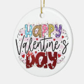 Modern Happy Valentine Day Keramisch Ornament (Links)