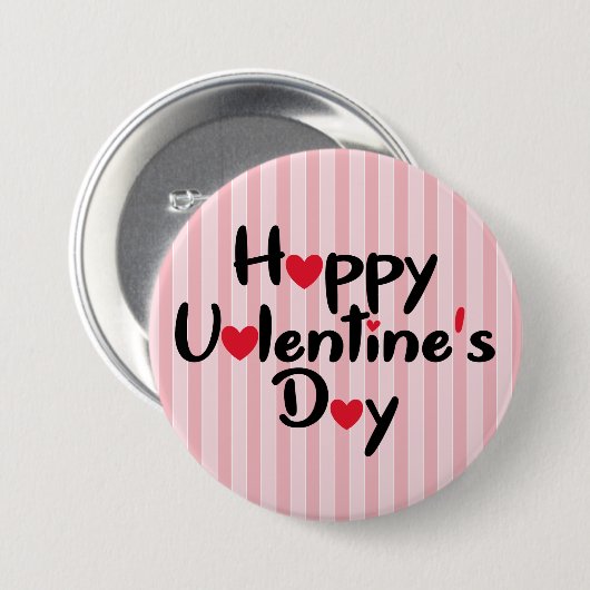 Modern Happy Valentine Day Ronde Button 7,6 Cm (Voorkant /achterkant)