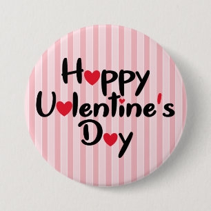Modern Happy Valentine Day Ronde Button 7,6 Cm
