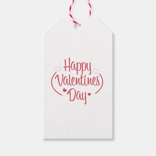 Modern Happy Valentine's Day Gift Label Cadeaulabel (Voorkant)