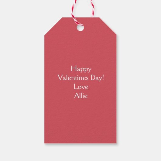 Modern Happy Valentine's Day Gift Label Cadeaulabel (Achterkant)