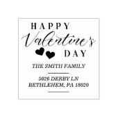 Modern Happy Valentine's Day Hearts Family Address Rubberstempel (Afrduk)