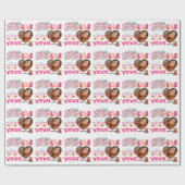 Modern Happy Valentines Day one heart Photo Name Cadeaupapier (Vlak)