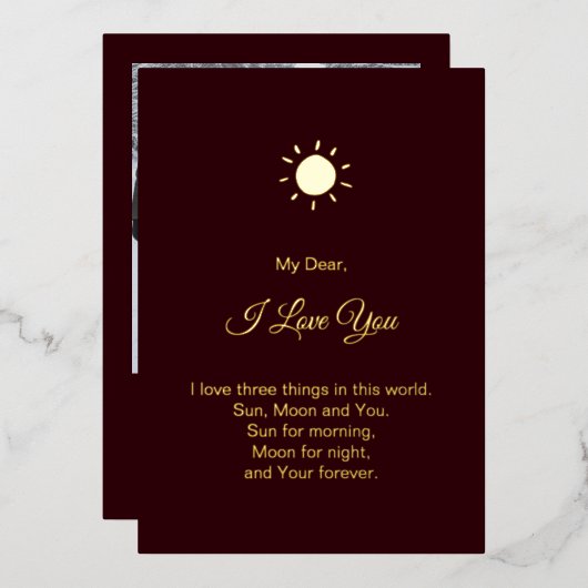 Modern Happy Valentine's Day Photo Folie Feestdagenkaart (Voorkant / Achterkant)