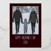 Modern Happy Valentine's Day Photo Folie Feestdagenkaart (Achterkant)