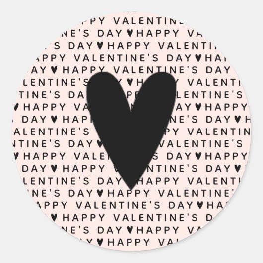 Modern Happy Valentines Day Ronde Sticker (Voorkant)