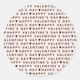 Modern Happy Valentines Day Ronde Sticker