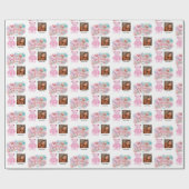 Modern Happy Valentines Day with One square Photo Cadeaupapier (Vlak)