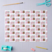 Modern Happy Valentines Day with One square Photo Tissuepapier (Craft)