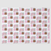 Modern Happy Valentines Day with One square Photo Tissuepapier (Voorkant)