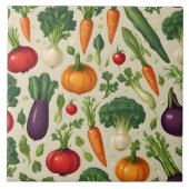 Modern Happy Vegetables Healthy Food Collectie Tegeltje (Voorkant)