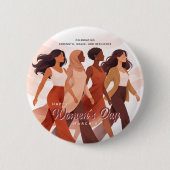 Modern Happy Women's Day Celebration March 8  Ronde Button 5,7 Cm (Voorkant)