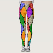 Modern Harlequin Pattern Sparkly Mardi Gras  Leggings (Voorkant)