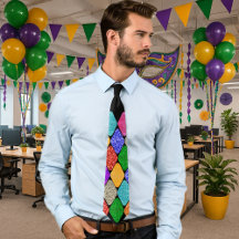 Modern Harlequin Pattern Sparkly Mardi Gras 