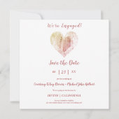 Modern hart 3 Foto's Verloving Pestsessie Save The Date (Achterkant)