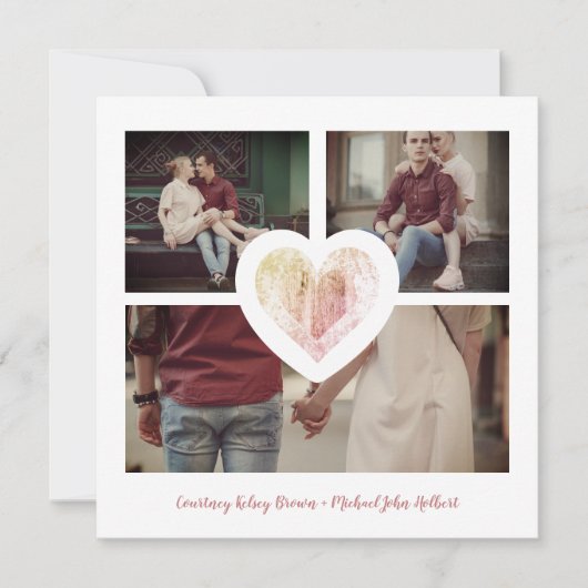 Modern hart 3 Foto's Verloving Pestsessie Save The Date (Voorkant)