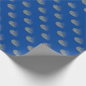 Modern hart blauw patroon inpakpapier (Hoek)