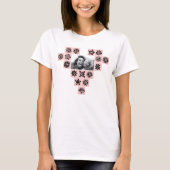 Modern hart Bloemen memorabele foto T-shirt (Voorkant)