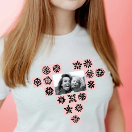 Modern hart Bloemen memorabele foto T-shirt