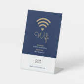 Modern hart Business WiFi-wachtwoord Welkomstteken Reclamebord Met Voetstuk (Voorkant)