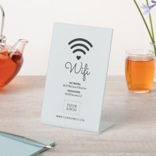 Modern hart Business WiFi-wachtwoord Welkomstteken Reclamebord Met Voetstuk