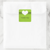 Modern hart Dank jullie Stickers, Groen Vierkante Sticker (Tas)