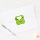 Modern hart Dank jullie Stickers, Groen Vierkante Sticker (Envelop)