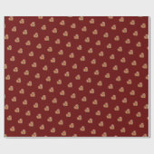 Modern hart donkerrood patroon inpakpapier (Vlak)