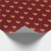 Modern hart donkerrood patroon inpakpapier (Hoek)