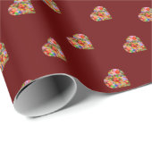 Modern hart donkerrood patroon inpakpapier (Rol Hoek)