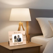 Modern hart en Schattigee lijnkunst, beste leraar Gegraveerde Lijstjes