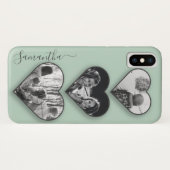 Modern Hart Foto Familie Mint Jouw naam Hoesje-Mat Case-Mate iPhone Case (Achterkant (horizontaal))
