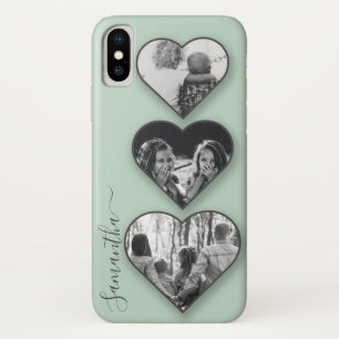 Modern Hart Foto Familie Mint Jouw naam Hoesje-Mat Case-Mate iPhone Case