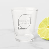 Modern Hart Frame Logo Verlovingsfeest Shotglas Shot Glas (Achterkant)