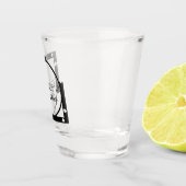 Modern Hart Frame Logo Verlovingsfeest Shotglas Shot Glas (Rechts)