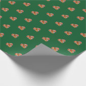 Modern hart groen patroon inpakpapier (Hoek)