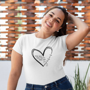 Modern Hart Jezus De Weg De Waarheid Het leven T-shirt