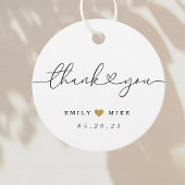 Modern hart kalligrafie bruiloft dank u bedankjes labels