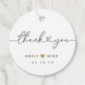 Modern hart kalligrafie bruiloft dank u bedankjes labels (Voorkant)