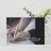 modern hart Lovers Las Vegas Wedding Kaart (Staand voorkant)