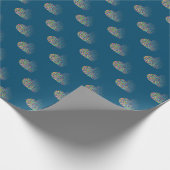 Modern hart oceaan blauw patroon inpakpapier (Hoek)