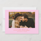 Modern Hart Oranje Roze Gebogen Frame Foto Save The Date (Achterkant)