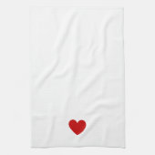Modern Hart Rood Eenvoudig Chic Aangepast Wit Theedoek (Verticaal)