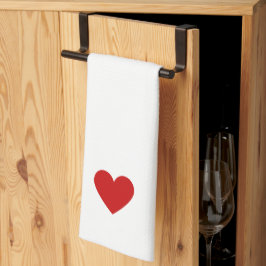 Modern Hart Rood Eenvoudig Chic Aangepast Wit Theedoek