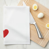 Modern Hart Rood Eenvoudige Liefde Chic Custom Wit Theedoek (Quarter Fold)