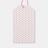 Modern Hart Rood en Wit Polka Dots Chic Custom Cadeaulabel (Achterkant)