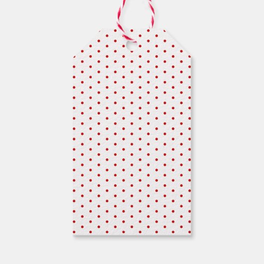 Modern Hart Rood en Wit Polka Dots Chic Custom Cadeaulabel (Achterkant)
