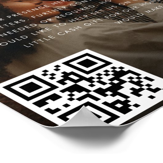 Modern Hart Script Foto Bruidsfonds Trouwen Poster (Hoek)