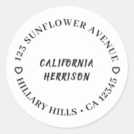 Modern Hart Script Minimalistisch Ontwerp Ronde Sticker